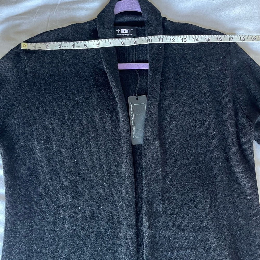 Beryll Black Cashmere Open Front Cardigan Quiet Luxory Minimalist OS NWT - Picture 14 of 16